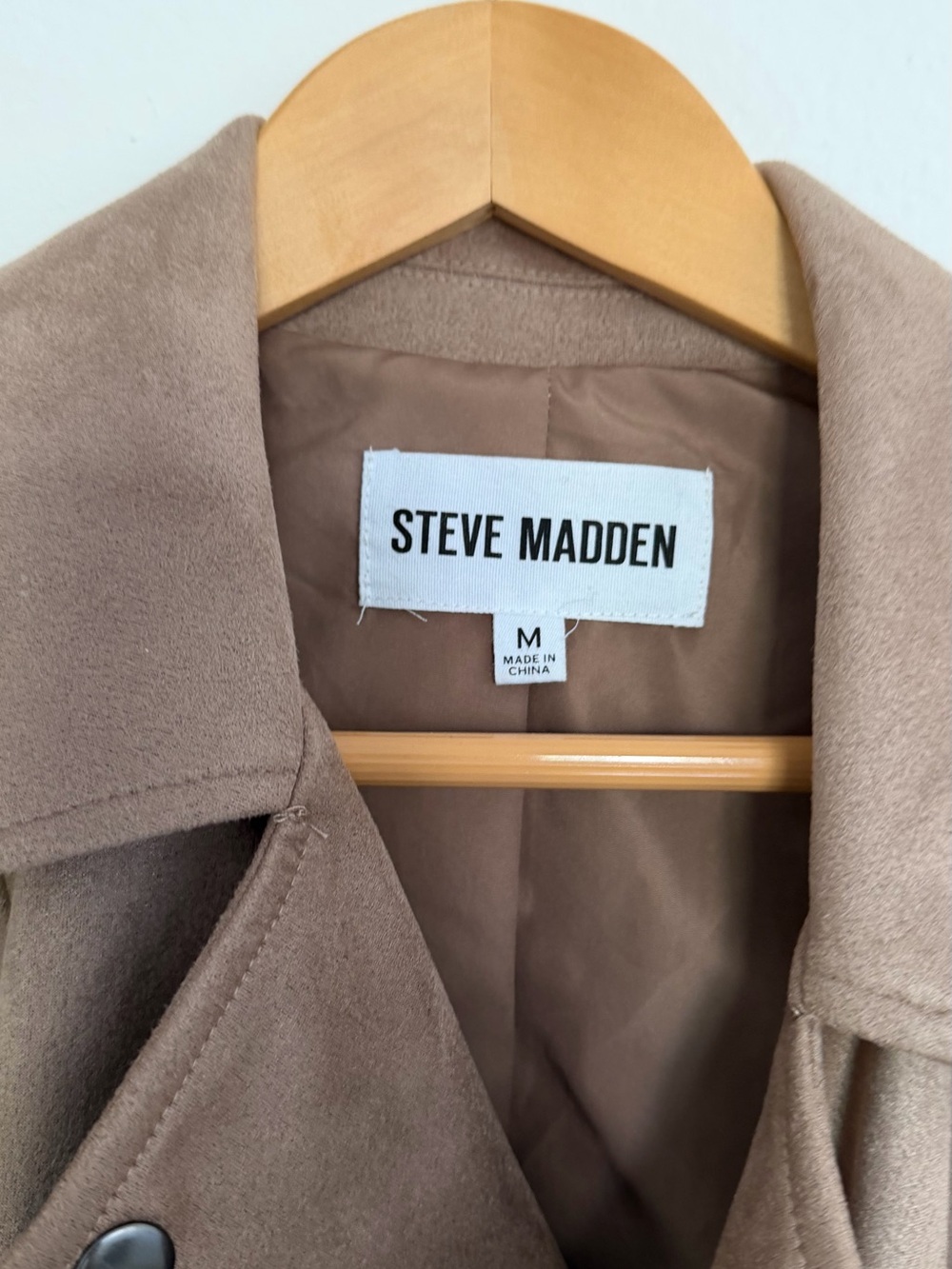 Steve Madden Taupe Suede-Look Moto Jacket - Picture 2 of 5